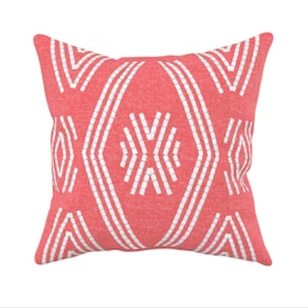 allen + roth Coral Stitched Calypso Solid Calypso Square Throw Pillow